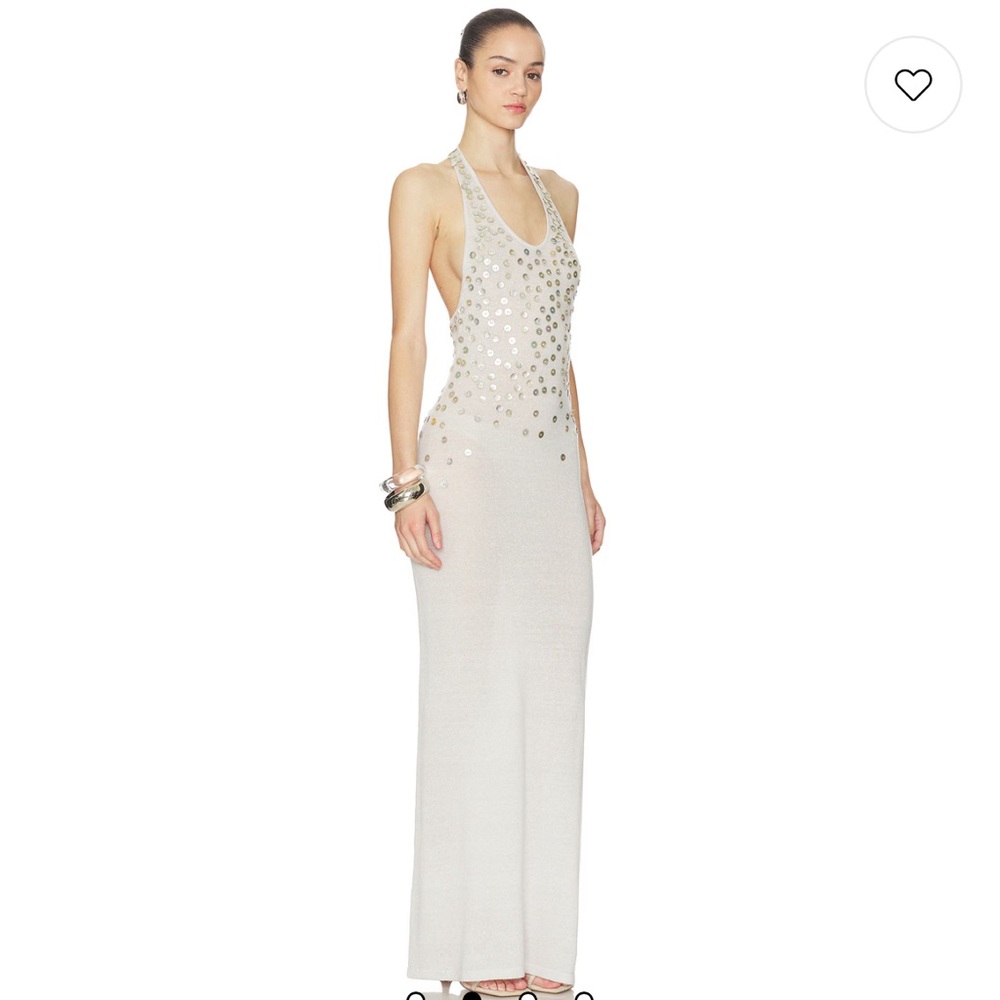Aya muse Oriel maxi dress in elephant Elegant White Halter Dress - Picture 2 of 5